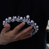 Pearls&Zircon Wedding Tiaras Crown 18066