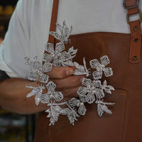 fashion silver crystal brides hair barrttes 18069
