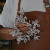 fashion silver crystal brides hair barrttes 18069