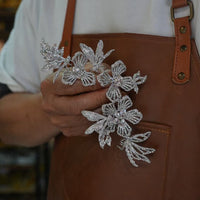 fashion silver crystal brides hair barrttes 18069