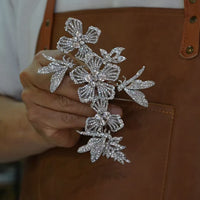 fashion silver crystal brides hair barrttes 18069