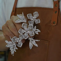 fashion silver crystal brides hair barrttes 18069