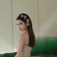 fashion silver crystal brides hair barrttes 18069