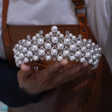 Pearls&Zircon Wedding Tiaras Crown 18073