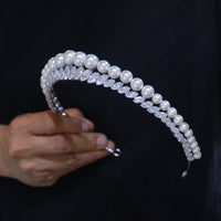 Princess pearl&zircon brides Tiaras crown 18085