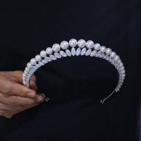 Princess pearl&zircon brides Tiaras crown 18085