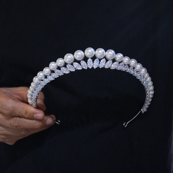 Princess pearl&zircon brides Tiaras crown 18085