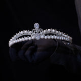 Baroque Pearls&Crystals Wedding Crown Headpieces