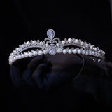 Baroque Pearls&Crystals Wedding Crown Headpieces