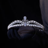 Baroque Pearls&Crystals Wedding Crown Headpieces