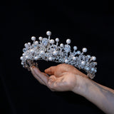 European Pearls&Zircon Brides Tiaras Headbands for Wedding 18096