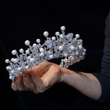 European Pearls&Zircon Brides Tiaras Headbands for Wedding 18096