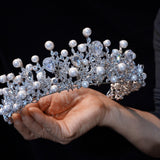 European Pearls&Zircon Brides Tiaras Headbands for Wedding 18096