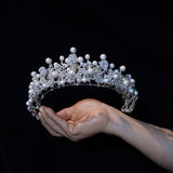 European Pearls&Zircon Brides Tiaras Headbands for Wedding 18096