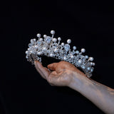 European Pearls&Zircon Brides Tiaras Headbands for Wedding 18096