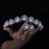 Pearls&Zircon Wedding Tiaras Crown 18101