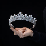 Baroque Pearls&Crystals Wedding Crown Headpieces 18125