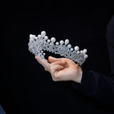 Baroque Pearls&Crystals Wedding Crown Headpieces 18125