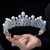 Baroque Pearls&Crystals Wedding Crown Headpieces 18125