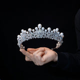 Baroque Pearls&Crystals Wedding Crown Headpieces 18125