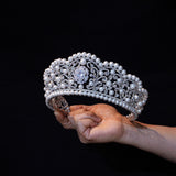 Oversize Crystals Wedding Crown Headpieces 18167