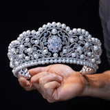 Oversize Crystals Wedding Crown Headpieces 18167