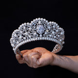 Oversize Crystals Wedding Crown Headpieces 18167