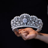 Oversize Crystals Wedding Crown Headpieces 18167