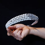 Princess Pearls&Crystals Wedding Crown Headpieces 18173