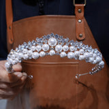 Princess Pearls&Crystals Wedding Crown Headpieces 18175