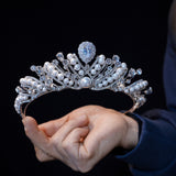 Princess Crystal&Pearls Wedding Tiara Crown 18262