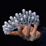 Princess Crystal&Pearls Wedding Tiara Crown 18263