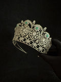 Bohemian Grean Zircon Tiara Headpieces Wedding Crown GSHG-192A