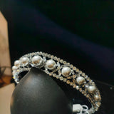 Pearls crystal wedding crown 18363