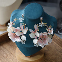 Light Pink Flower Rhinestones Girls Earring