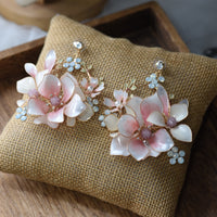 Light Pink Flower Rhinestones Girls Earring