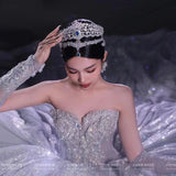 ASL-0321 Oversize Crystal Queen Wedding Tiaras Crowns