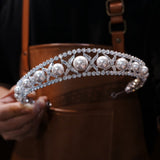 Elegant Pearls Crystals Wedding Crown Headpieces ASL-0494