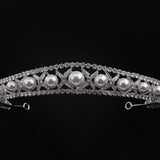 Elegant Pearls Crystals Wedding Crown Headpieces ASL-0494