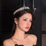 Elegant Pearls Crystals Wedding Crown Headpieces ASL-0494