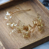 Royal Gold flower wedding tiara At-4775