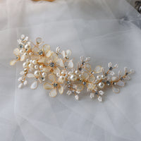 Champagne Long Beadings Brides Barrttes Headwear