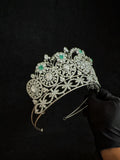 Bohemian Grean Zircon Tiara Headpieces Wedding Crown GSHG-192A