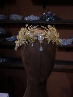 Baroque gold crystal brides Tiaras crown