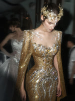 Baroque gold crystal brides Tiaras crown