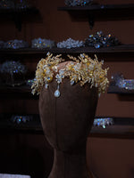 Baroque gold crystal brides Tiaras crown