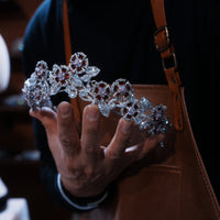 Burgundy zircon tiara wedding set crown 0304