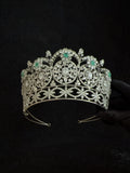 Bohemian Grean Zircon Tiara Headpieces Wedding Crown GSHG-192A
