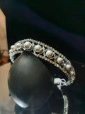 Pearls crystal wedding crown 18363