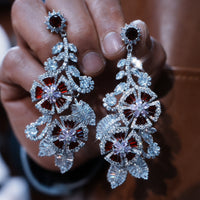 Burgundy zircon tiara wedding set crown 0304